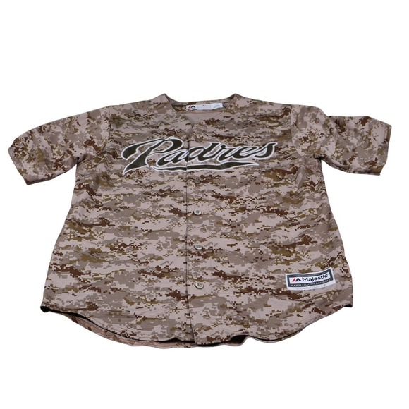 Majestic Other - San Diego Padres Jersey Mens M Beige MLB Baseball Majestic Button Front
